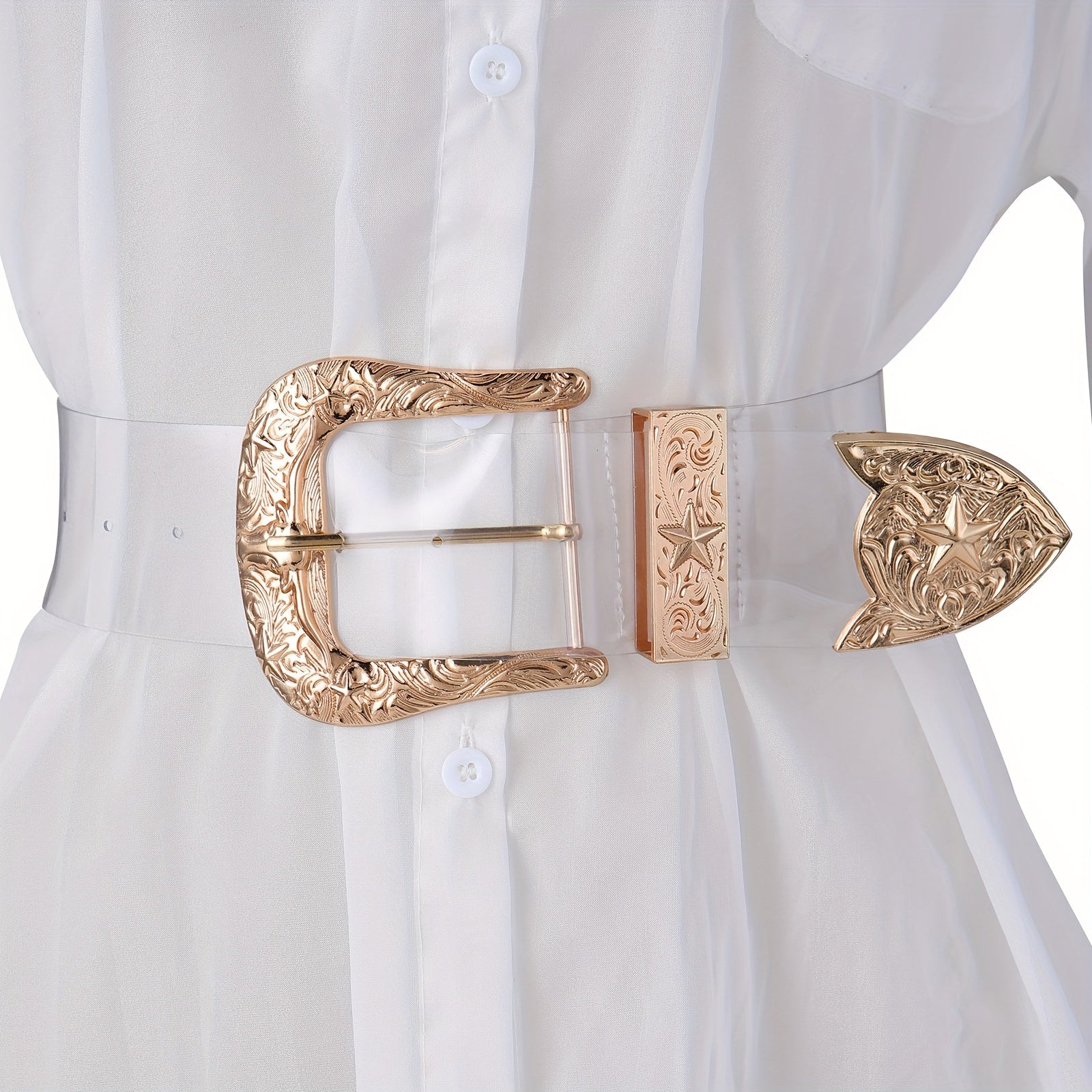 Women's Luxury Transparent Wide Waist Belt