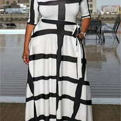 Plus Size Plaid Print Maxi Dress 12-22