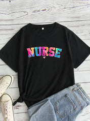 NURSE Print Plus Size 14-28 T-shirt Plus Polished Pros