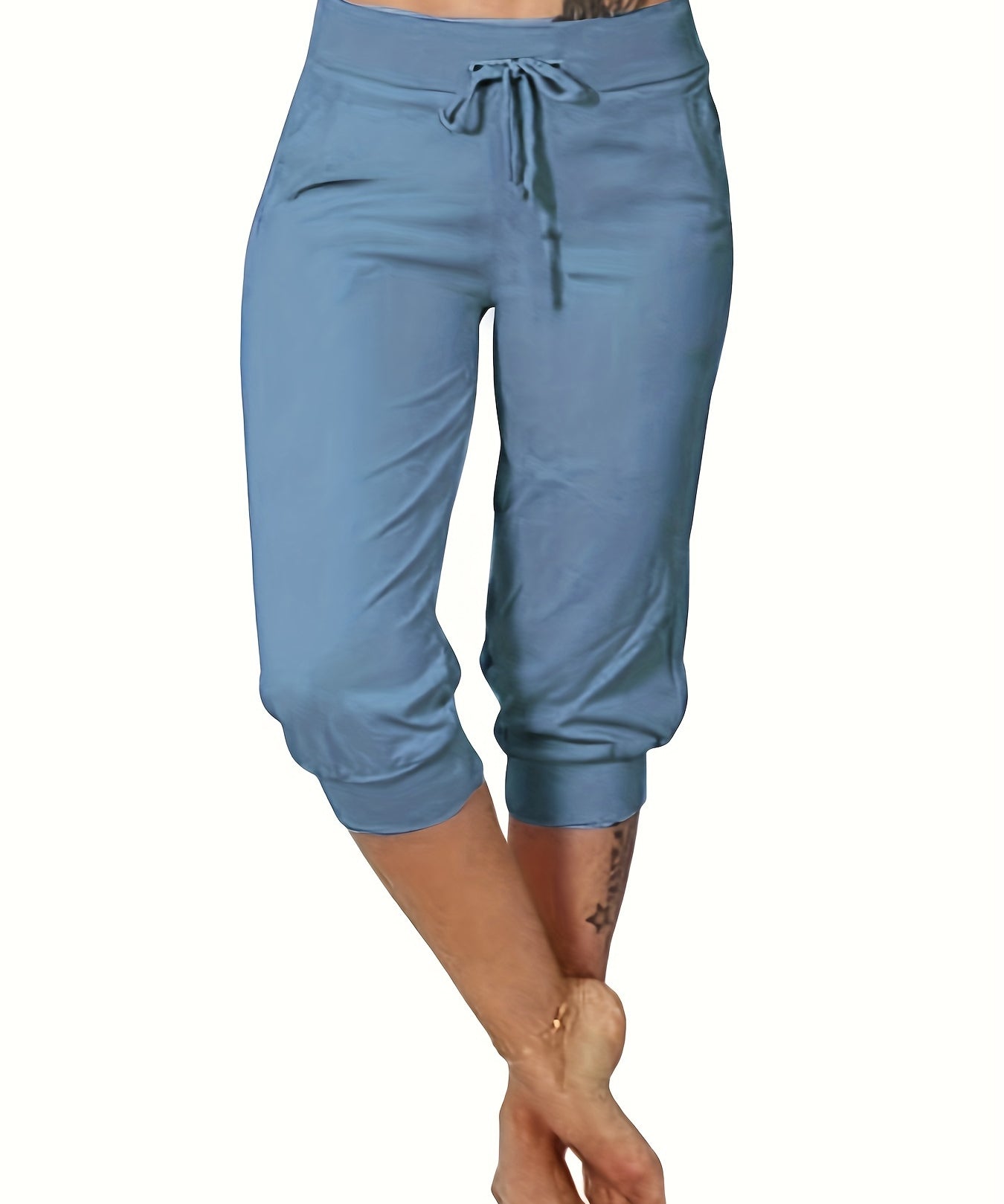 Plus Size Drawstring Capri Joggers | Sizes 14-28