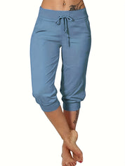 Plus Size Drawstring Capri Joggers | Sizes 14-28