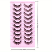 10 Pairs Natural Fluffy D Curl False Lashes | Premium Eyelash Extensions Plus Polished Pros