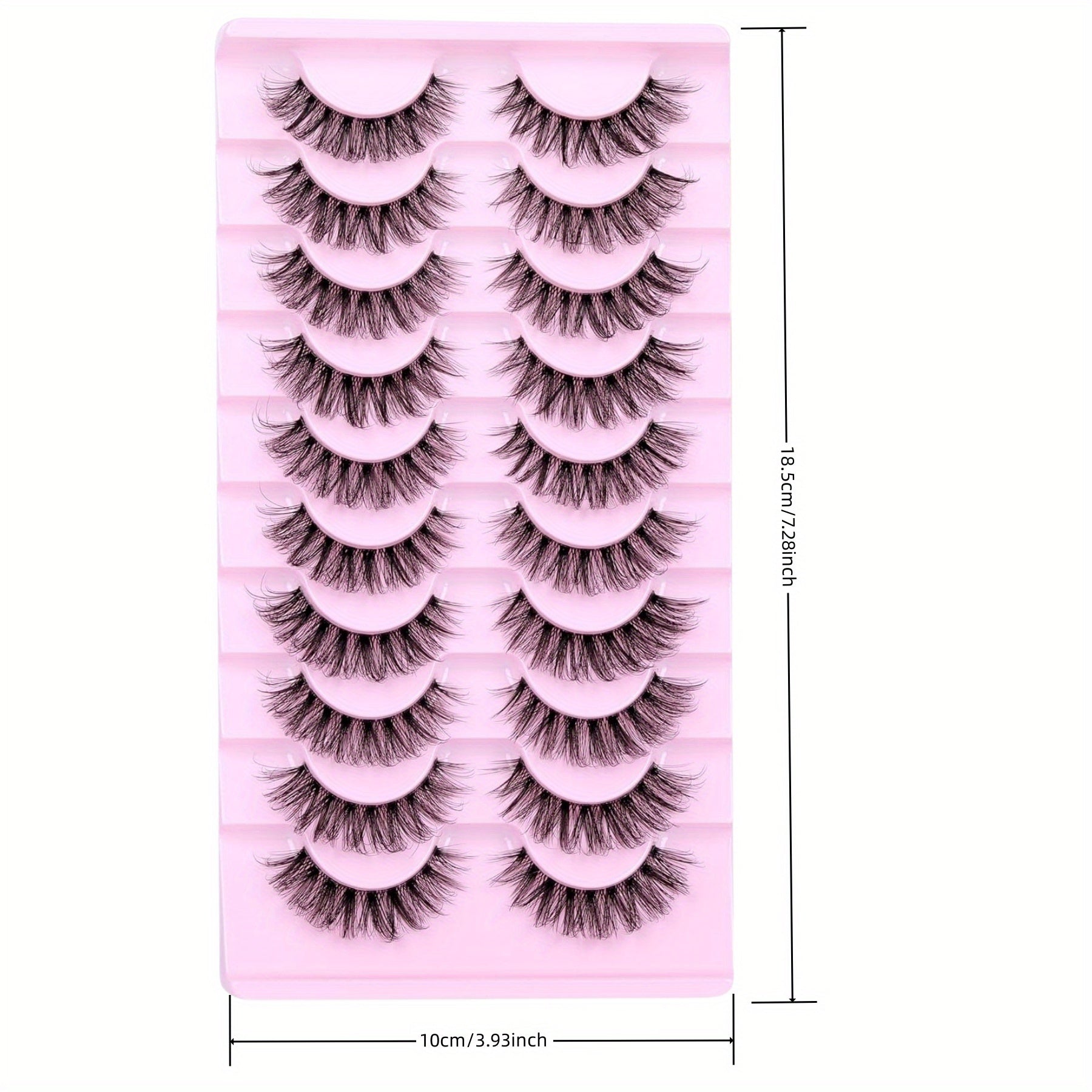 10 Pairs Natural Fluffy D Curl False Lashes | Premium Eyelash Extensions Plus Polished Pros