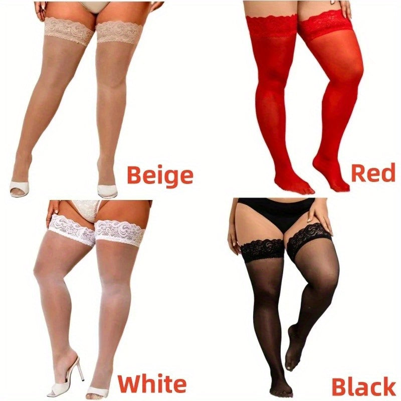 Sexy Plus Size Thigh High Stockings - Flattering Fit