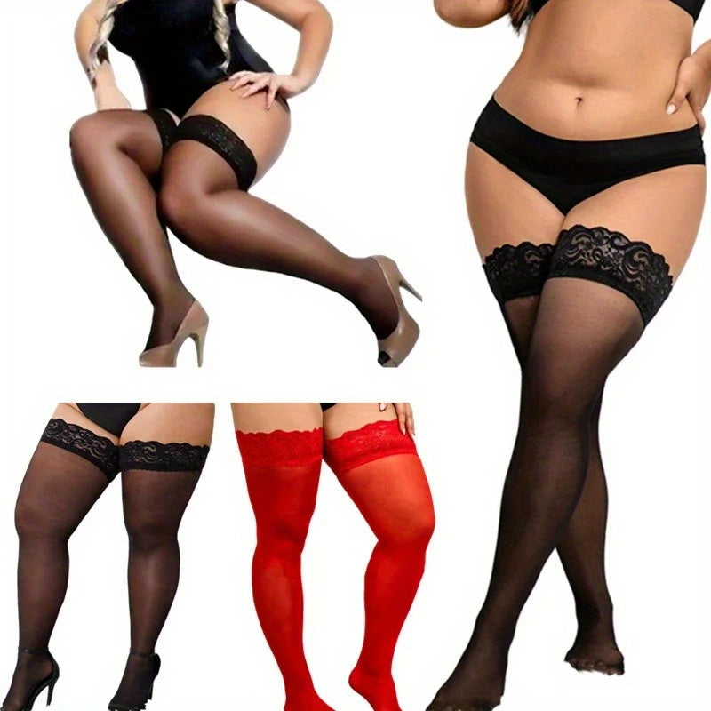 Sexy Plus Size Thigh High Stockings - Flattering Fit