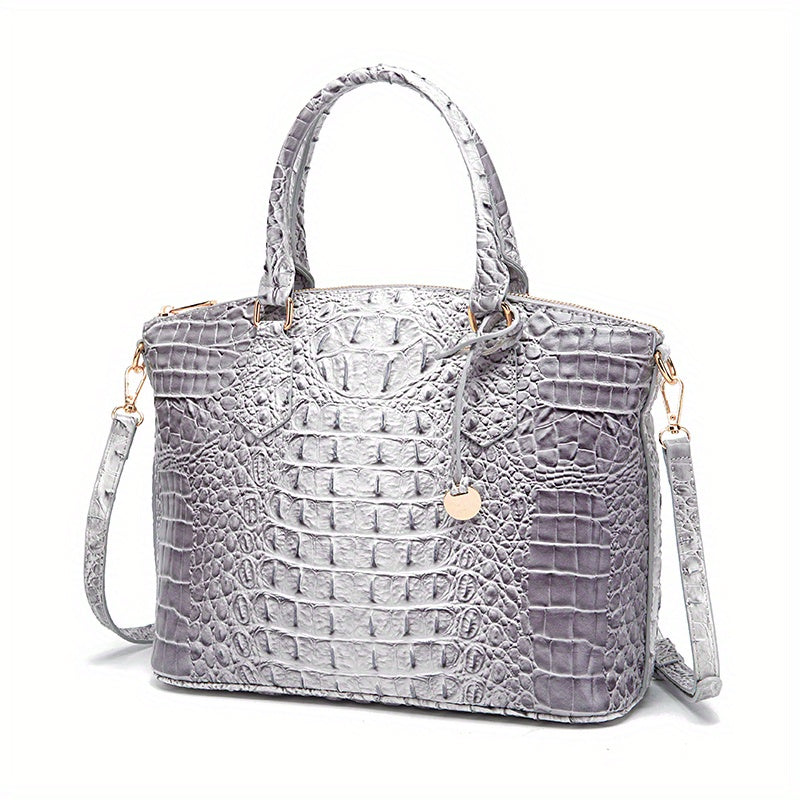 Crocodile Pattern Tote Bag – Stylish Office Essential