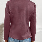 Stylish Plus Size Zip-Up Jacket - Elegant Comfort