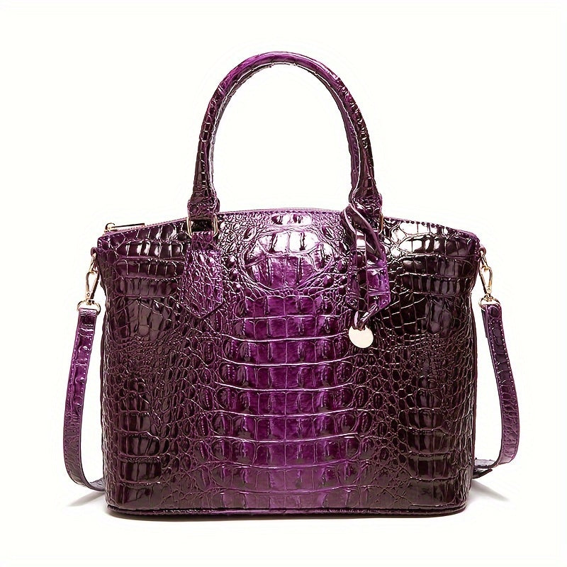 Crocodile Pattern Tote Bag – Stylish Office Essential