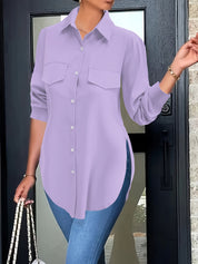 Plus Size 14-28 Collared Blouse - Perfect for All Seasons! Plus Polished Pros