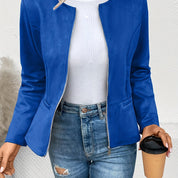 Stylish Plus Size Zip-Up Jacket - Elegant Comfort