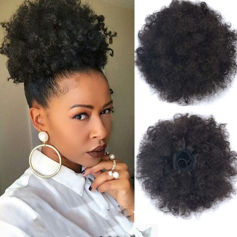 Curly Afro Puff - Pineapple Drawstring Wig Plus Polished Pros