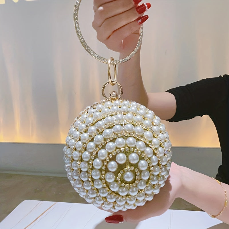 Elegant Rhinestone Pearl Evening Clutch Plus Polished Pros