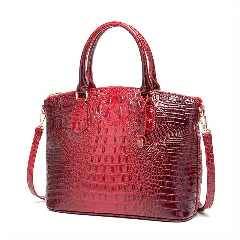 Crocodile Pattern Tote Bag – Stylish Office Essential