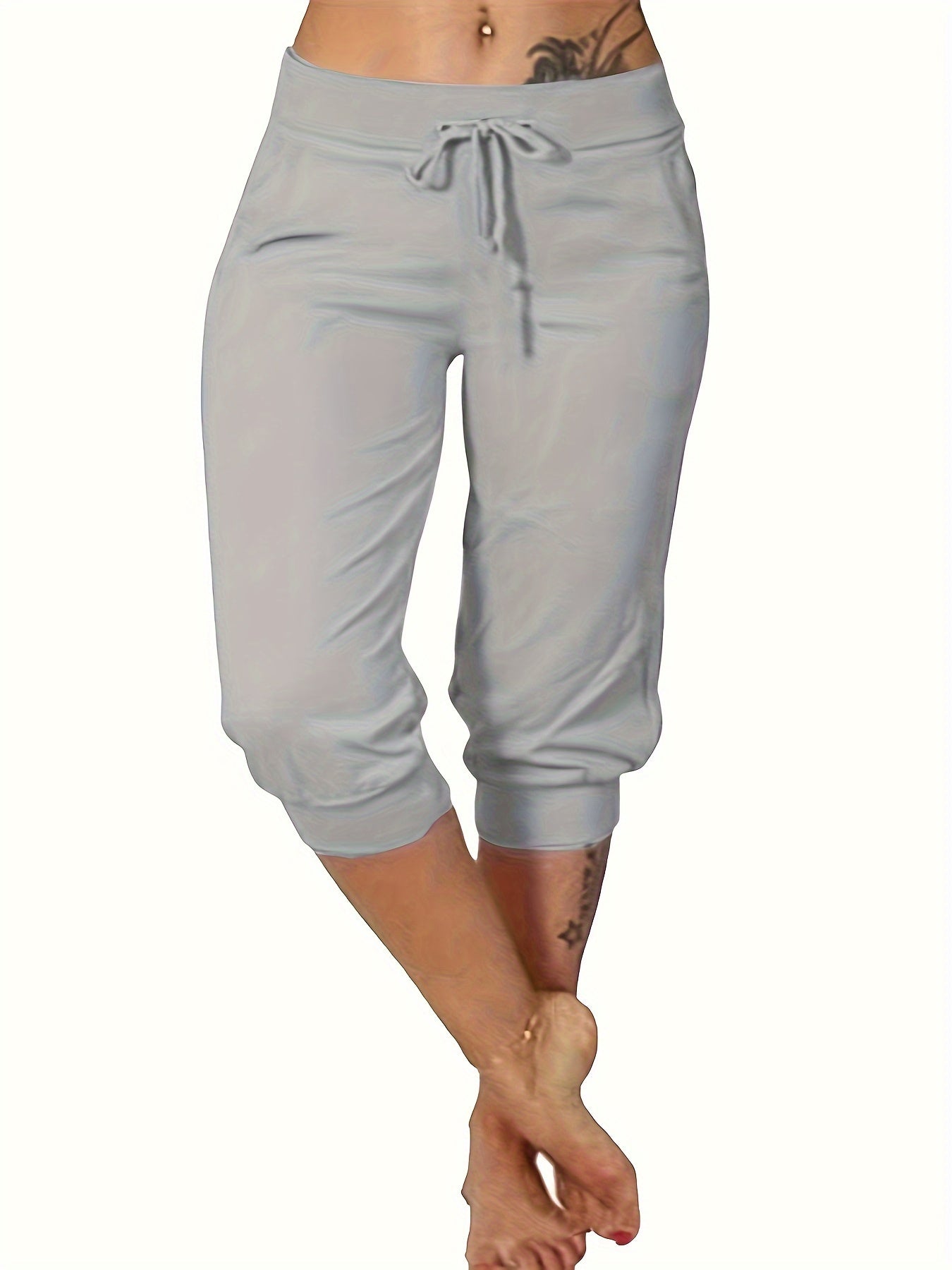 Plus Size Drawstring Capri Joggers | Sizes 14-28