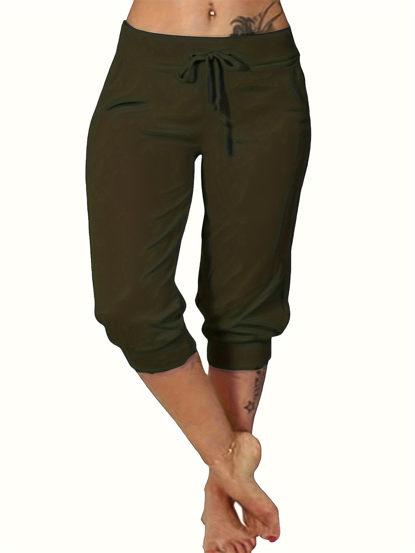 Plus Size Drawstring Capri Joggers | Sizes 14-28