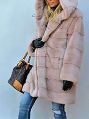 Thick Warm Women's Winter Coat 14-22 with Fur Collar Plus Polished Pros