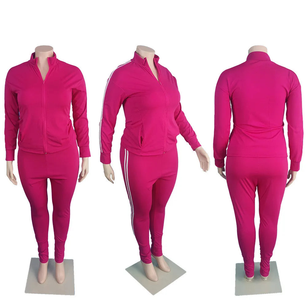 Plus Size Women's Sweatsuit Set Plus Polished Pros