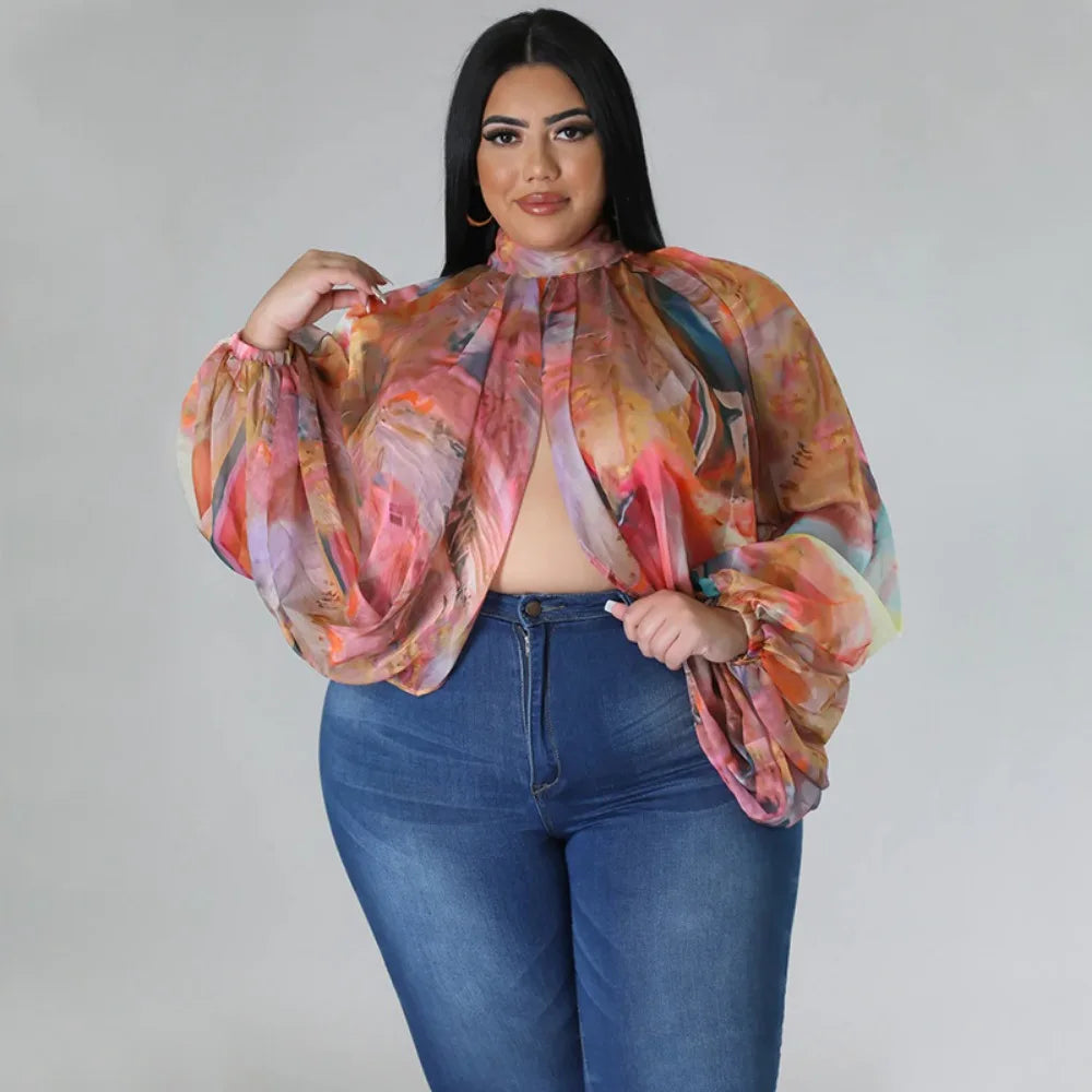 Chic Plus Size 12-20 Gradient Print Chiffon Top Plus Polished Pros