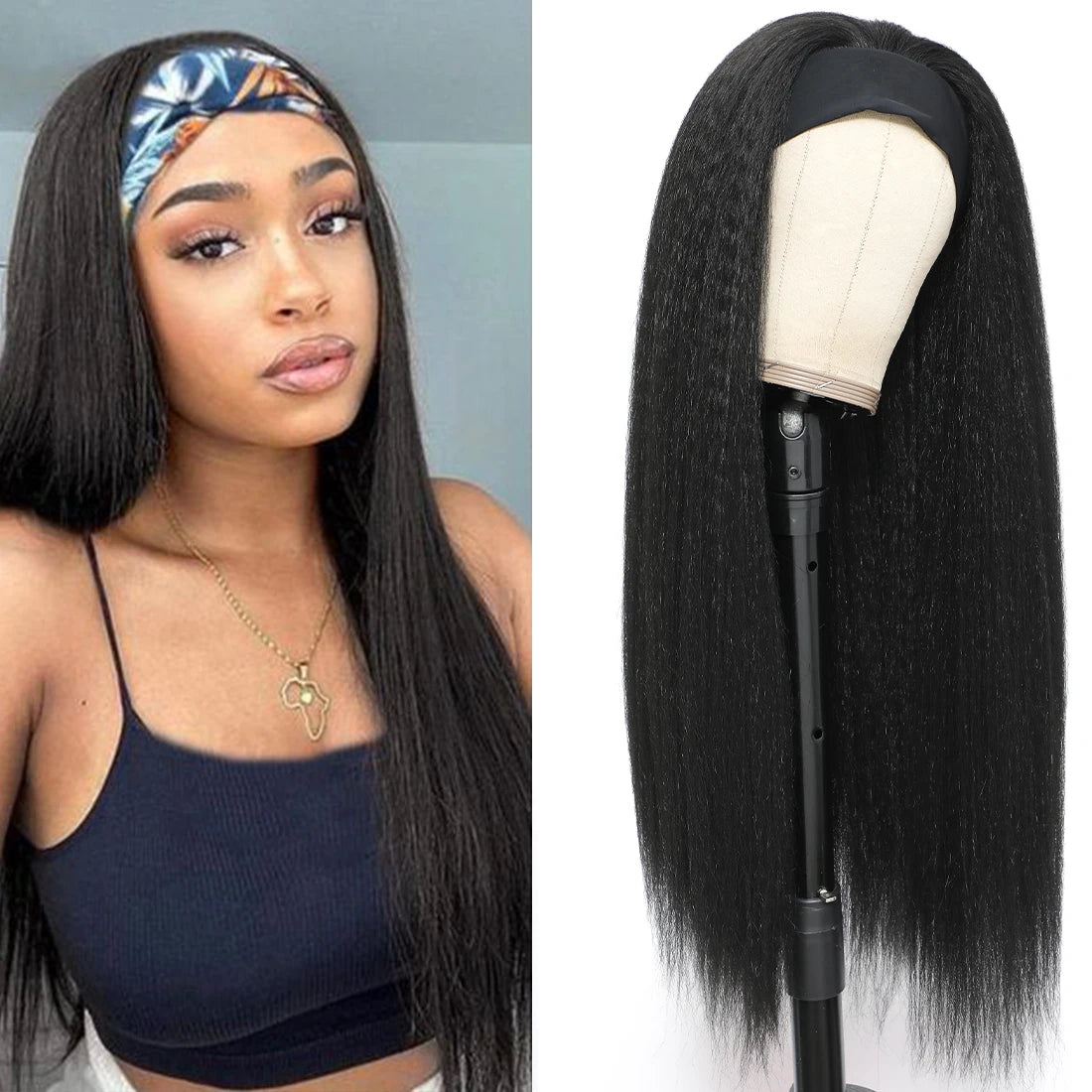 Long Yaki Straight Headband Wig - Easy Wear