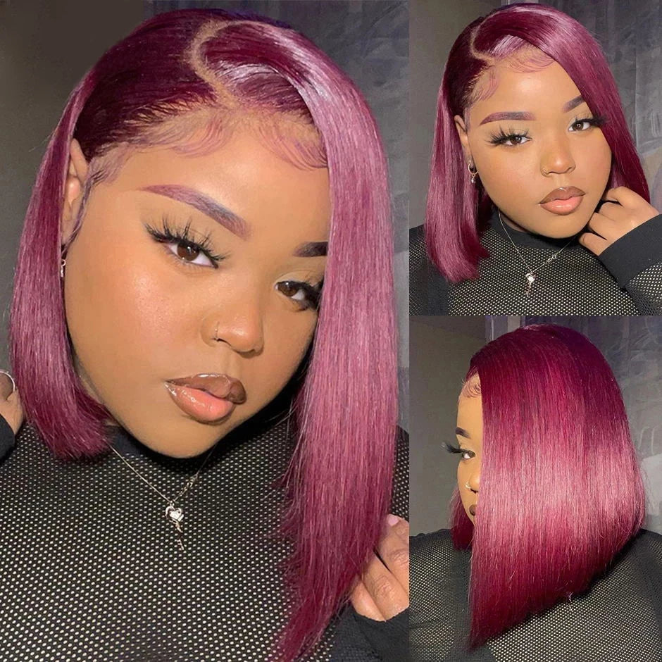 99J Burgundy Brazilian Lace Frontal Wig - Glam Style