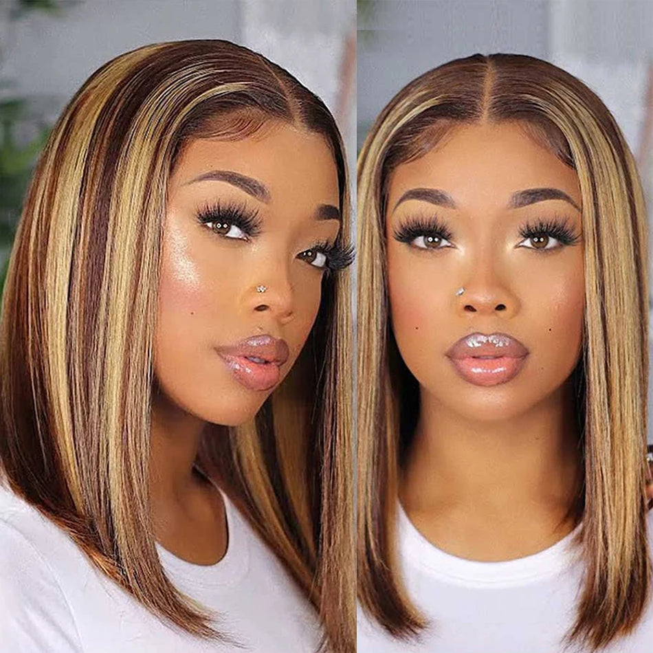 Highlight Straight Bob Lace Front Human Hair Wig