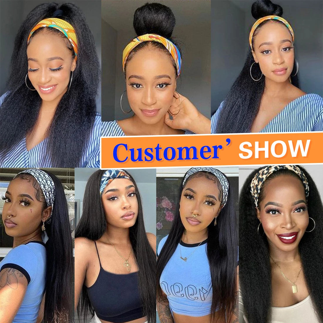 Long Yaki Straight Headband Wig - Easy Wear