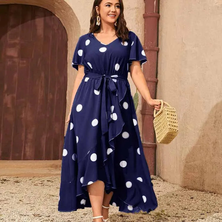 Polka Dot Plus Size 12-20 Elastic Waist Dress Plus Polished Pros