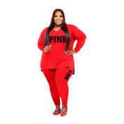 Plus Size Two Piece Set -PINK Plus Polished Pros