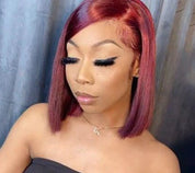 99J Burgundy Brazilian Lace Frontal Wig - Glam Style