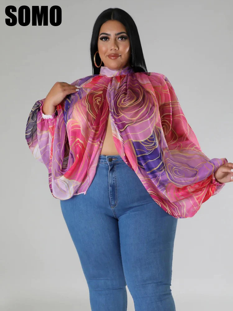 Chic Plus Size 12-20 Gradient Print Chiffon Top Plus Polished Pros