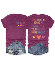 Women's Plus Size YOU MATTER Letter Print Tee Plus Polished Pros