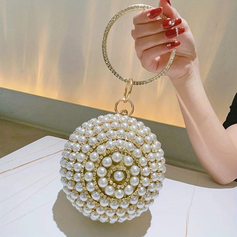 Elegant Rhinestone Pearl Evening Clutch Plus Polished Pros